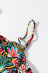 Black Boho Floral Print Thin Straps Sleeveless High Waist Maxi Dress